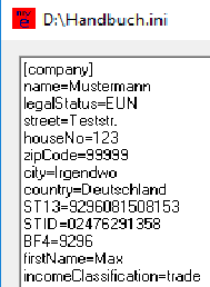 Stammdateneingabe mit BASIS-Version