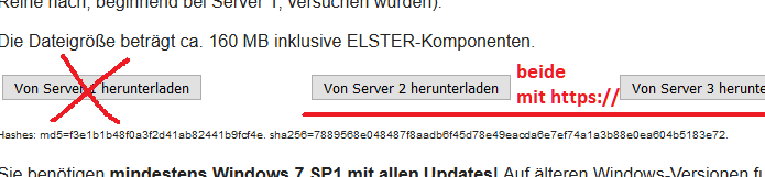 Download von 3 Servern