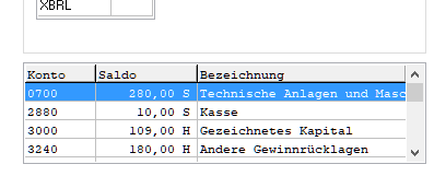 Kontrollfenster für Fibu-Einlessen