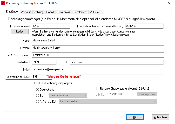 Leitweg-ID = ByerReference
