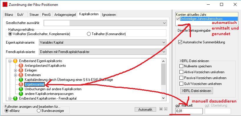 Rundungsdifferenzen bei automatischer Gewinnverteilung